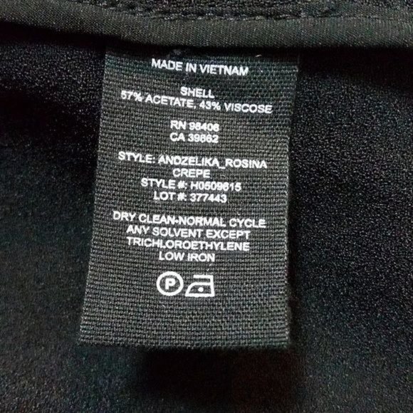 Theory | ‘Andzelika’ Black Ruffled Crepe Split Sleeve V-Back Midi Shift Dress - Picture 7 of 8